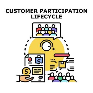 Customer participation lifecycle vector concept illustration Stock Illustration
