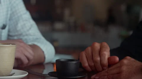 Customer paying bill using credit card reader at cafe. Stock Footage 64094248