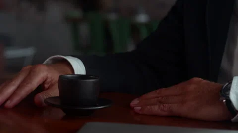 Customer paying bill using credit card reader at cafe. Stock Footage 64095224