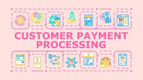 Customer payment processing banner icon vector illustration Illustrazione stock
