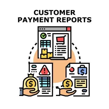 Customer payment reports vector analyzing financial data Stock Illustration