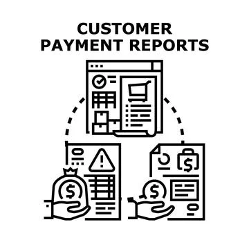 Customer payment reports vector analyzing financial data Stock Illustration