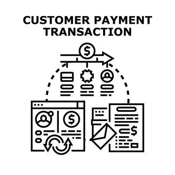 Customer payment transaction process concept illustration Stock Illustration
