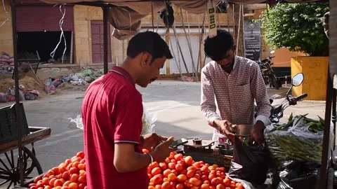 Customer pays through UPI by scanning qr code in his mobile phone Stock Footage 322718231