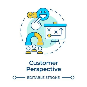 Customer perspective multi color concept icon Stock Illustration