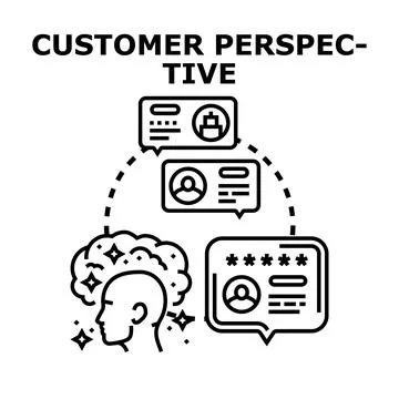 Customer perspective understanding consumer feedback information Stock Illustration