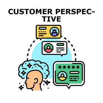 Customer perspective understanding consumer feedback information Stock Illustration