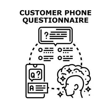 Customer phone questionnaire for online feedback and survey 스톡 일러스트