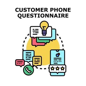 Customer phone questionnaire for service feedback and ideas 스톡 일러스트