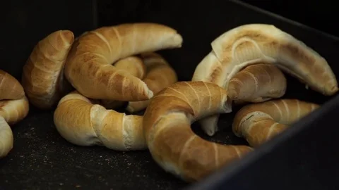 Customer picking fresh crescent Stock Footage 79075499