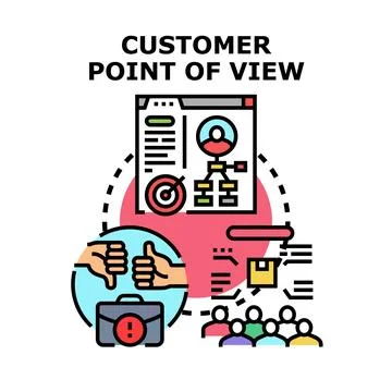 Customer point of view analyzing feedback for business development Stock Illustration
