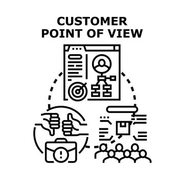 Customer point of view analyzing feedback for business development Stock Illustration