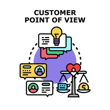 Customer point of view providing feedback and value perception 스톡 일러스트