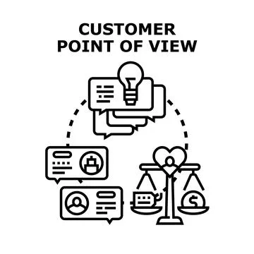 Customer point of view providing feedback and value perception 스톡 일러스트