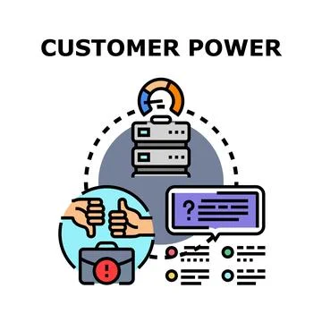 Customer power analyzing feedback for business growth Stock Illustration