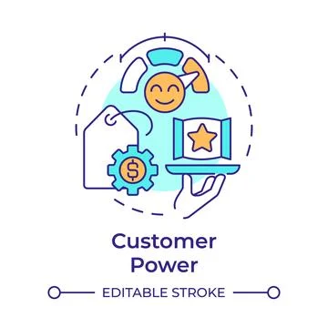 Customer power multi color concept icon Illustrazione stock