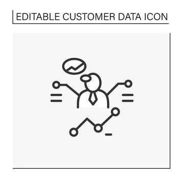 Customer predictions line icon Stock Illustration