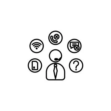 Customer problems icon. Element of telecommunication icon for mobile concept and Illustrazione stock