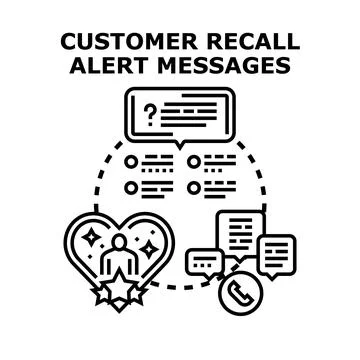 Customer product recall alert message communication concept Stock Illustration