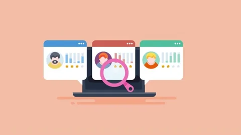 Customer Profile analysis, user data rating animation concept. Stock Footage 183741585