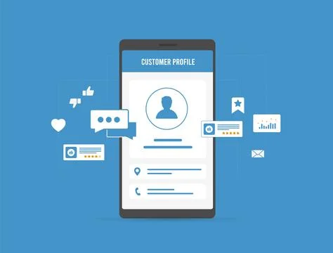 Customer profile concept. Client relationship, user profile segmentation Stock Illustration