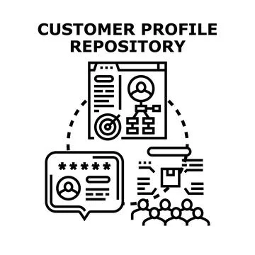 Customer profile repository creating data management system イラスト素材