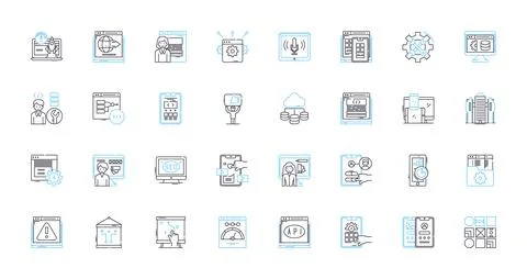 Customer profiling linear icons set. Demographics, Segmentation, Behavior Stock Illustration