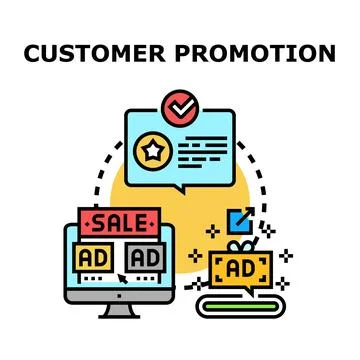 Customer promotion campaign development digital marketing strategy Stock Illustration