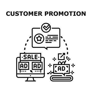 Customer promotion campaign development digital marketing strategy Stock Illustration