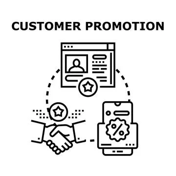 Customer promotion program building loyalty and sales Stock Illustration