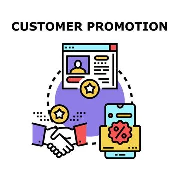 Customer promotion program building loyalty and sales 스톡 일러스트