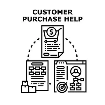 Customer purchase help strategy for business development Stock Illustration