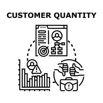 Customer quantity strategy analyzing business sales data Stock Illustration