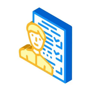 Customer questionnaire kyc isometric icon vector illustration 스톡 일러스트