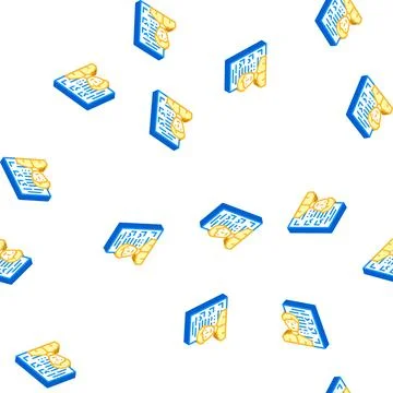 Customer questionnaire kyc isometric icon seamless pattern 스톡 일러스트