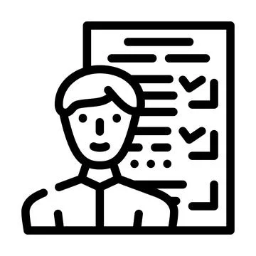 Customer questionnaire kyc line icon vector illustration Illustrazione stock