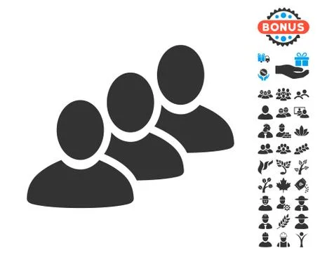 Customer Queue Icon with Free Bonus Stock Illustration