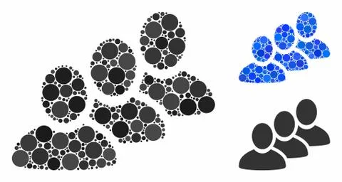Customer queue Mosaic Icon of Round Dots Stock Illustration