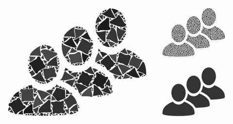 Customer queue Mosaic Icon of Trembly Pieces Stock Illustration