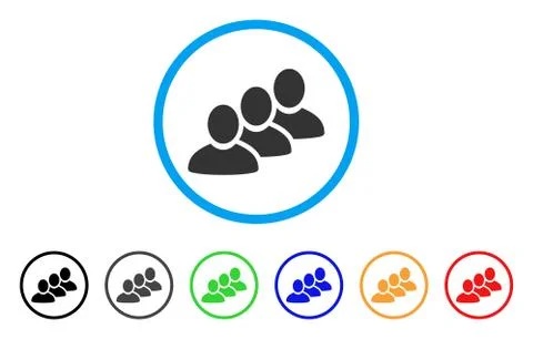 Customer Queue Rounded Icon Stock Illustration