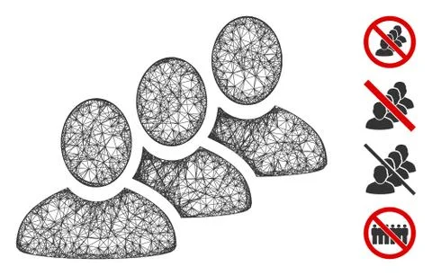 Customer Queue Web Vector Mesh Illustration Stock Illustration