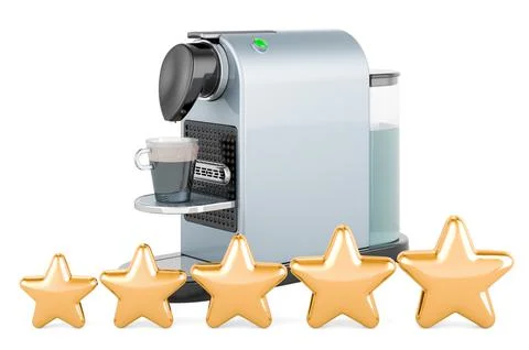 Customer rating of coffee pod machine, concept. 3D rendering Stock Illustration