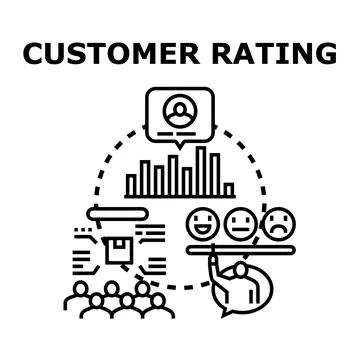 Customer rating concept for client review analysis Stock-Illustration