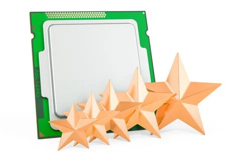 Customer rating of CPU. 3D rendering Stockillustratie