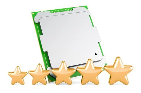 Customer rating of CPU. 3D rendering Stock Illustration