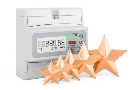 Customer rating of digital timer switch. 3D rendering Stock Illustration