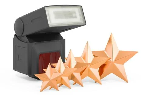 Customer rating of external flash. 3D rendering Stock Illustration