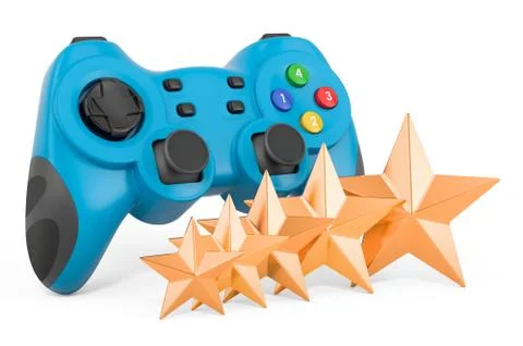 Customer rating of gamepad concept. 3D rendering Stock Illustration