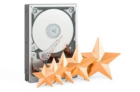 Customer rating of HDD. 3D rendering Stock Illustration