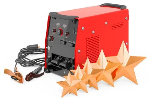 Customer rating of multi-process welder machine concept. 3D rendering イラスト素材